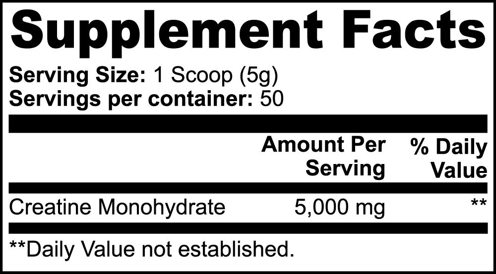 Creatine Monohydrate 100% Pure Powder