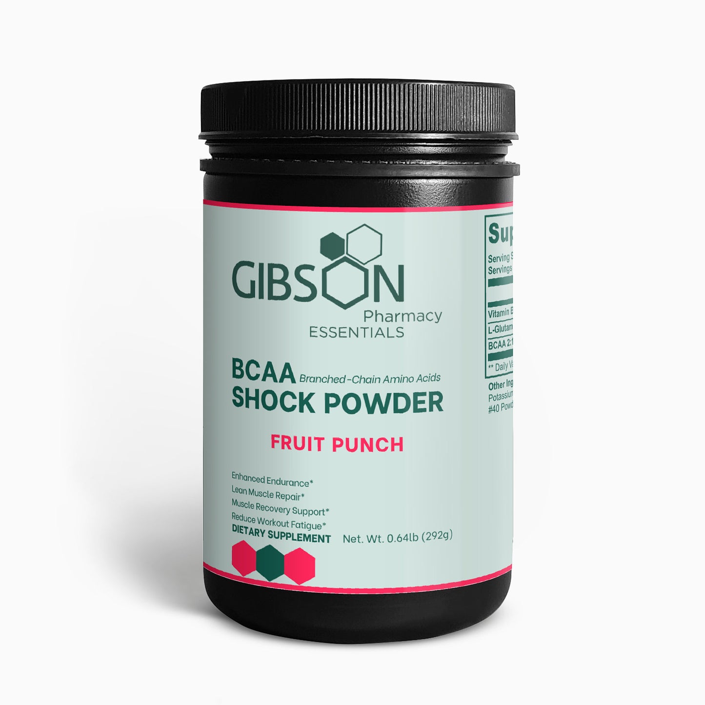 Gibson BCAA Shock Powder container on a white background