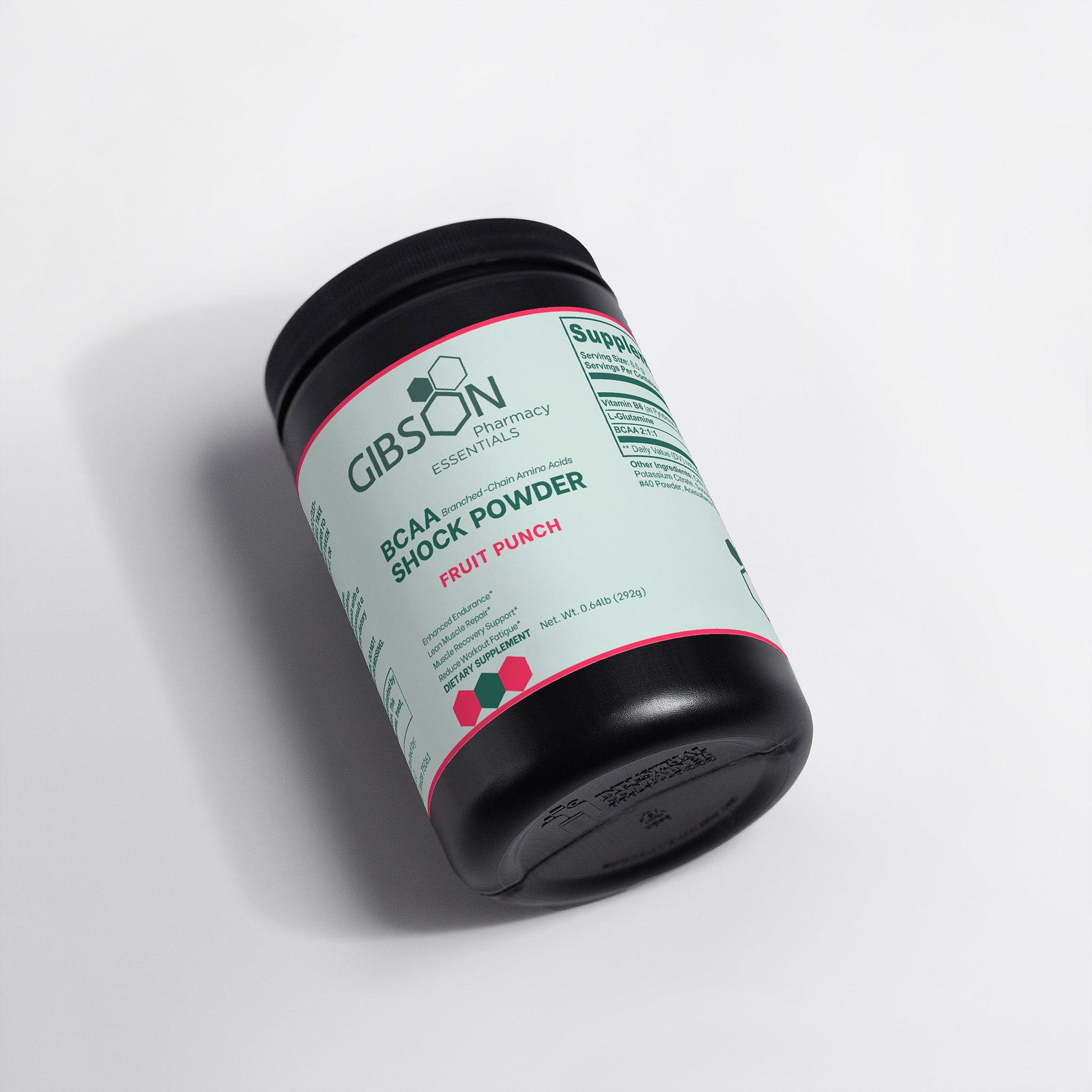 Gibson Essentials BCAA Shock Powder container on a white background